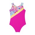 thumbnail image 5 of iEFiEL Kids Girls One-piece Swimming Jumpsuit Sleeveless Prints Pool Bathing Suit Rose Red 16, 5 of 7