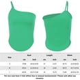 thumbnail image 3 of Top De Tirantes De Verano Dobladillo curvo Casual Corp Top Chaleco asimétrico Tops Traje de calle (Verde L) Cgtredaw Para estrenar, 3 of 9