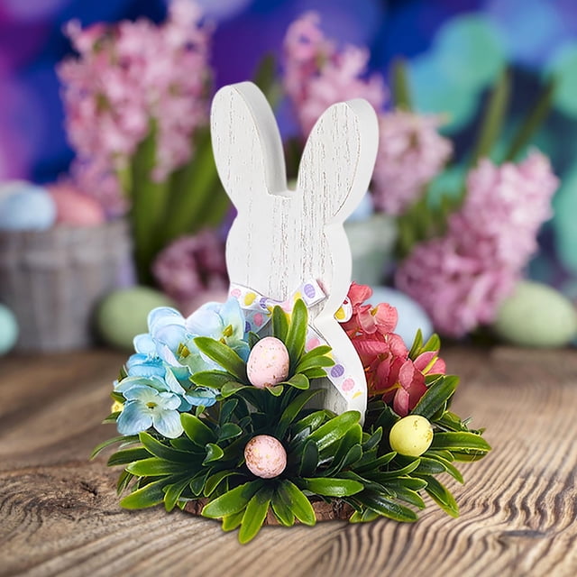 Easter Bunny Decoration Wooden Table Centerpiece Rabbit Easter Tabletop Spring Decoration Farmhouse Easter Decorations For Home Kitchen Dining Room Ornament Bulk Elegant Christmas Decorations Wolf