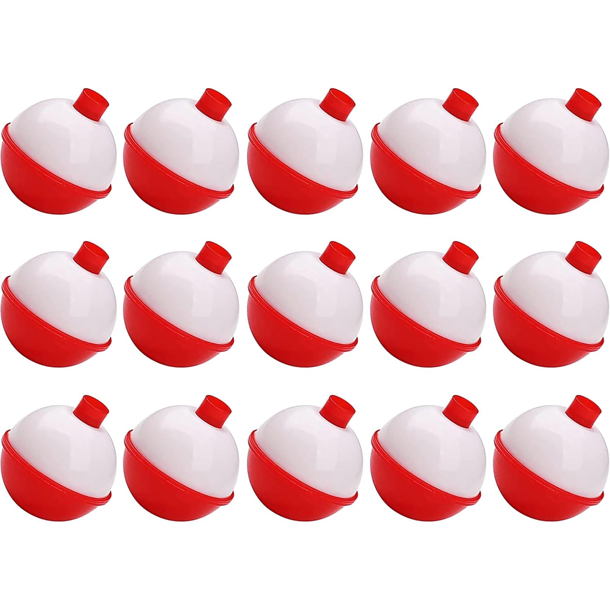 BESTSKY Snap On Fishing Bobbers Hard ABS Round Fishing Floats Bobbers Push Button Buoy Floats for Crappie Party Decoration Red//White 0.5/0.75/1/1.25/1.5/1.75/2 Inch