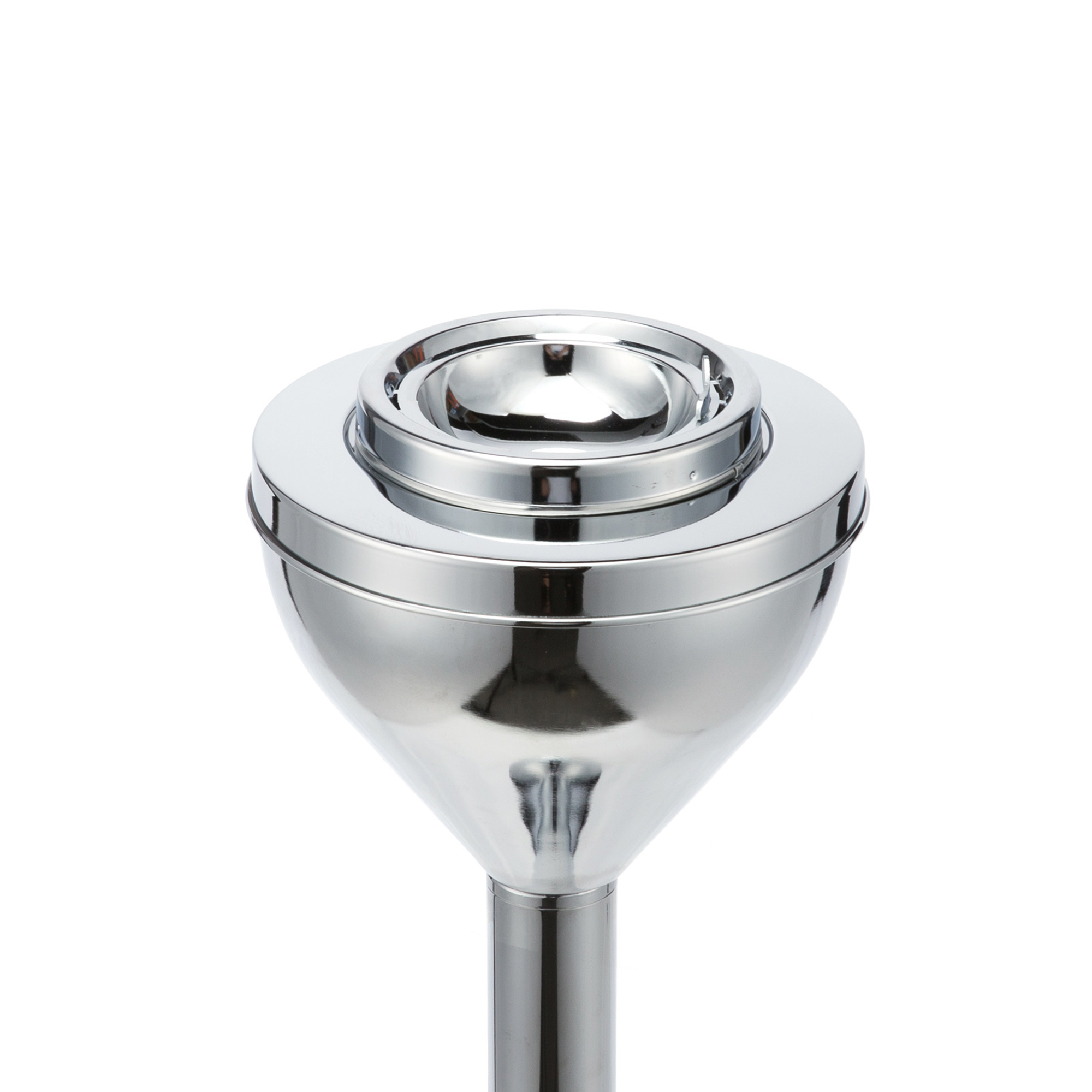 2 Piece Design Standing Ashtray Chrome Finish Height Adjustable 24" Or 16.50"