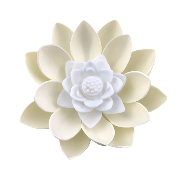 50% off!Elegant Red and White Ceramic Lotus Flower Decor for Home, Office, and Garden Perfect Gift for Any Occasion