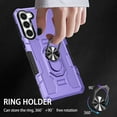 thumbnail image 3 of Military Grade Drop Impact for Samsung Galaxy S23 Rugged Case, 360 Metal Magnetic Car Rotating Ring Kickstand Holder Armor Heavy Duty Shockproof Case For Samsung Galaxy S23,Purple, 3 of 10