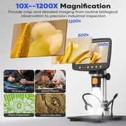 BEBANG 7 Coin Microscope for Adults, 1080P Ips Digital Microscope with 8 Adjustable LED Lights, 2 Flexible Side Lights, PC View Compatible with Windows, Ios, 32GB