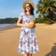 thumbnail image 4 of Easygdp Butterflies in Pastel para Vestido Transpirable de Mujer, Vestido Suelto de Manga Corta con Pliegues y Bolsillos para el Verano, 4 of 6