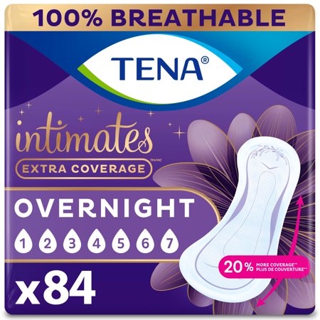 Tena Intimates Extra Coverage Overnight Incontinence Pads (84 Count)