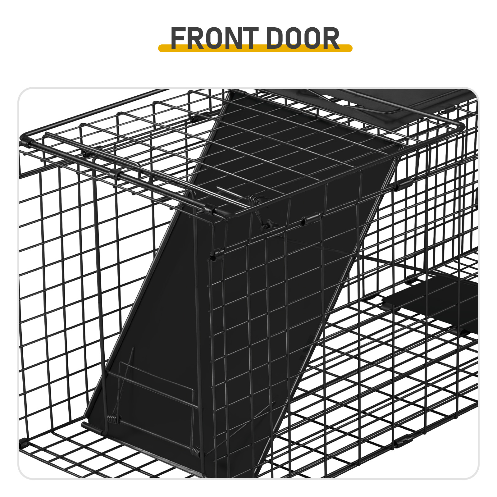 ZephyPaws 32" Live Animal Cage Trap,Heavy Duty Folding Raccoon Traps, Humane Cat Trap for Stray Cats,Raccoons,Squirrel,Skunk,Mole,Groundhog,Armadillo,Rabbit,Catch and Release,Black