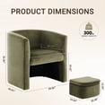 thumbnail image 4 of AFO Velvet Barrel Chair with Storage Ottoman, Cozy Armchair Accent Chair Set of 1 for Living Room and Bedroom, Green, 4 of 9