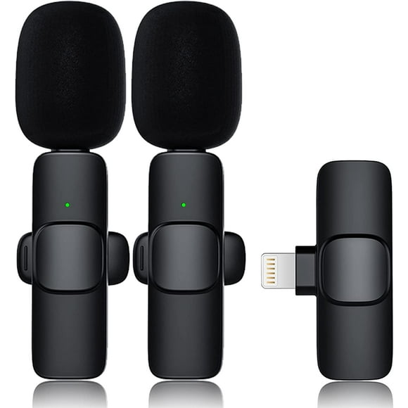 Wireless Lavalier Lapel Microphone for iPhone iPad,Mini Recording Phone Mic for Live Stream,for Video Recording,Interview,TikTok,Facebook Live,YouTube,Clip-on Plug & Play Auto-sync