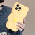 thumbnail image 4 of Compatible with iPhone 14 Pro Max Bear Case for Women Girls Girly Cute Cartoon Phone Case Lovely 3D Kawaii Design Camera Lens Protection Soft Silicone Shockproof Protective Cover, Yellow, 4 of 13
