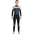 thumbnail image 1 of Eigraketly Trajes de buceo traje de neopreno térmico de una pieza de manga larga cálido traje de baño de Surf impermeable ropa de surf profesional Deportes acuáticos Mujer Gris Claro S Eigraketly OD020685-20, 1 of 6