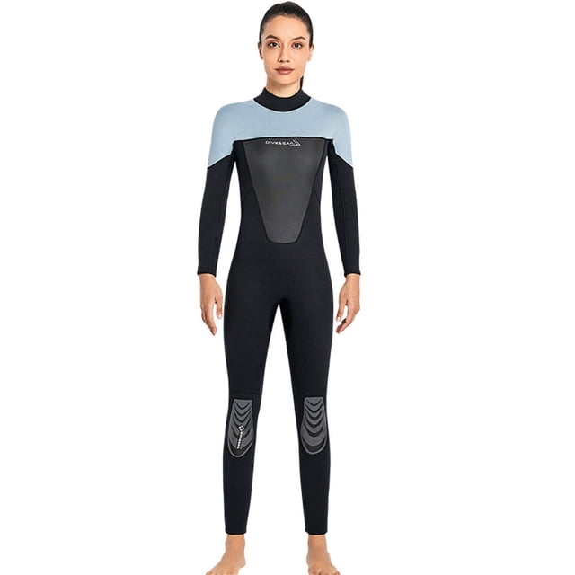 Eigraketly Trajes de buceo traje de neopreno térmico de una pieza de manga larga cálido traje de baño de Surf impermeable ropa de surf profesional Deportes acuáticos Mujer Gris Claro S Eigraketly OD020685-20