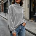 thumbnail image 4 of Azrian Women’s Turtleneck Pullover Top,Loose Fit Long Sleeve Sweatshirt Sizes S-2XL, 4 of 6