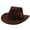 Coffee, variant on QASIEATN Elegant Western Style Fedora Hat for Women and Men Fashion Feather Ornament Jazz Hat Church Party Solid Color Panama Hat