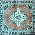 thumbnail image 1 of Ahgly Company Indoor Square Medallion Light Blue Traditional Area Rugs, 3' Square, 1 of 4