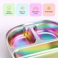 thumbnail image 3 of Stainless Steel Kids Plates Pack of 4 Divided Toddler Plates with Lids Rainbow Color BPA Free, 3 of 7