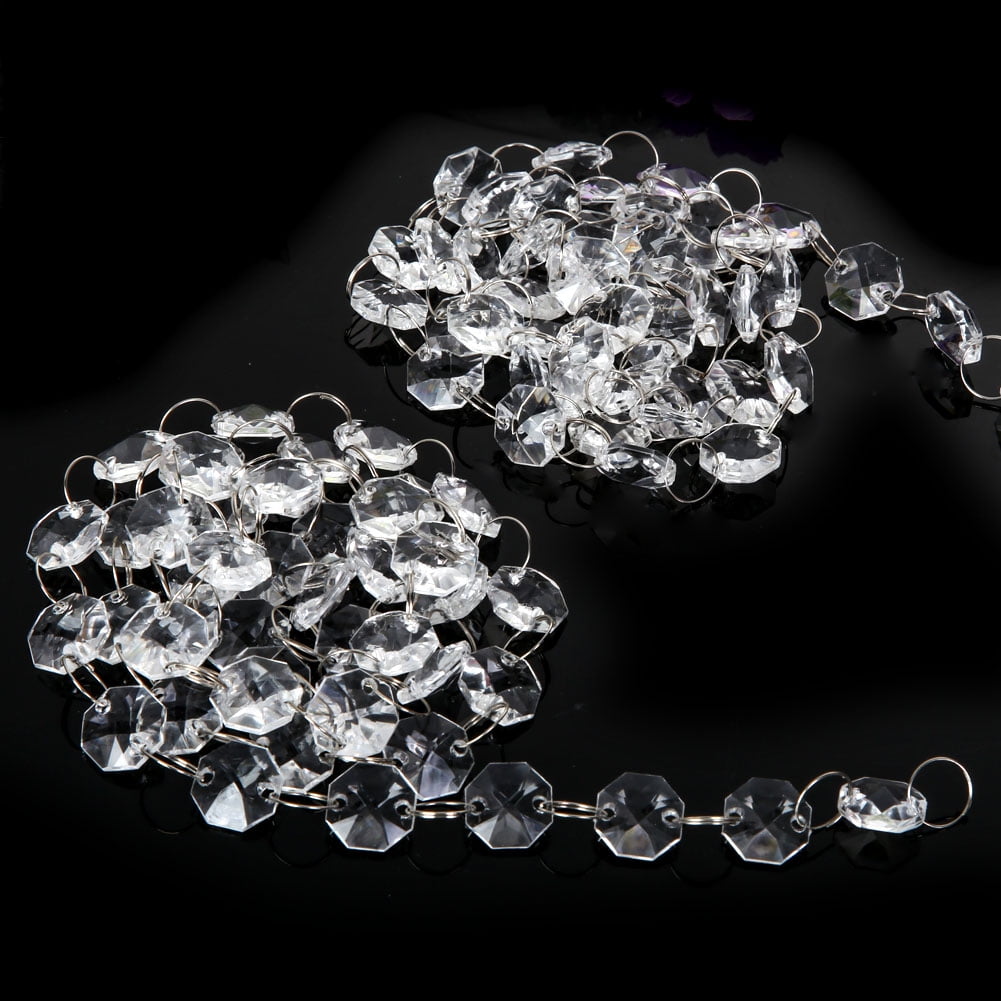 33 FT Clear Acrylic Crystal Bead Garland Chandelier Hanging Wedding Supplies 