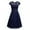 Navy, variant on WHLBF Summer Dress for Women Vintage Floral Lace Chiffon Ruffles Knee Length Cocktail Party Swing Dress Pink 4(S)