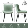 thumbnail image 3 of YOUNIKE Soft Dining Chair Set of 2 Faux Leather Upholstered Wide Back Kitchen Chair, Light Green, 3 of 7