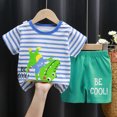 thumbnail image 2 of ibiyuan Size 6 Boys Clothes Cute Infant Boy Outfits Graphic Crewneck Short Sleeve T-Shirt and Shorts 2 Pieces,7-8 Years,Green, 2 of 7