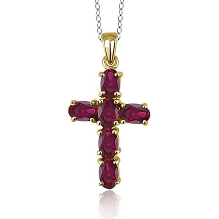 JewelersClub 1.56 Carat Ruby Gemstone Cross Pendant
