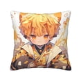 thumbnail image 1 of Funda de cojín de pana suave Demon Slayer, 18 x 18 pulgadas, funda de almohada decorativa para sofá, dormitorio, cama, silla y sala de estar, 1 of 8