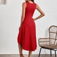 thumbnail image 3 of Women's Sleeveless Floral Print A Line Dress Ruched Waist, 3 of 8