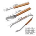 thumbnail image 2 of Acero Inoxidable Tres Piezas Set con Mango Grill Tenedor Grill Espátula Grill Clip Barbacoa al aire libre Suministros Grill Grill Herramientas, 2 of 7