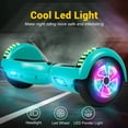 thumbnail image 3 of SISIGAD Bluetooth Hoverboard with LED Lights, 6.5 In. Hover Board Self Balancing Scooter, Suit for Adults and Kids, Green, 3 of 9