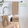 thumbnail image 3 of Elegant Comfort Turkish Cotton Hand Towel Set, 4-Pack, 16" x 28", Highly Absorbent - Soft Bathroom Towels, Taupe, 3 of 6