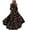 Black, variant on XIAOCHA Womens Floral Velvet Dress Flowy Elbow Sleeve Round Neck Maxi Dress Plush Elegant Evening Dresses