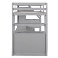thumbnail image 2 of Bellemave Twin Loft Bed with Stairs and Desk, Solid Wood High Loft Bed Frame with Storage Drawers and Bookshelf for Teens Adults (Gray), 2 of 9