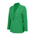 thumbnail image 5 of Breezora Women's Tailored Lapel Jacket Long Sleeve Career Coat Modern Office Wear With Functional Pockets XL Size Green, 5 of 9