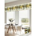 thumbnail image 5 of 2 Pack Bees Loves Valance for Window Vintage Country Yellow Bee Plaid Dot Love Floral Yellow Kitchen Valance Rod Pocket Short Curtain Topper Decorative Window Treatment for Living Room 42"x12", 5 of 9