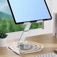 thumbnail image 3 of Adjustable Tablet Stand for Desk, Foldable 360 Rotating Cell Phone Holder, Portable Aluminum Alloy Desktop Tablet Stands Holder Hollow Out Heat Dissipation, 3 of 7