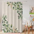thumbnail image 6 of Shower Curtain Spring Eucalyptus Leaves Shower Curtains for Bathroom Decor, Waterproof Polyester Shower Curtain Set with Hooks, Standard Size 72" x 72" Green Leaf Beige, 6 of 9