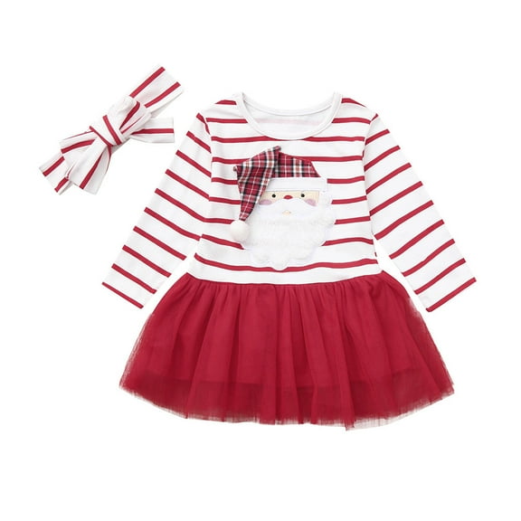 JLMSPLWG Little Girl Christmas Dress Christmas 18-24 Months Girl Smocked Christmas Girls Red Mini Dress Baby Girl Winter Outfits Going Home Outfit, Red 12-18 Months