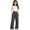 Grey, variant on WUSUOWEI Baby Girl High Waist Wide Leg Trousers, Lightweight Smooth Fabric Baggy Loose Fit Jogging Bottoms with Pockets, Breathable Summer Outdoor Sports Casual Pants for Kids 5-6 Years