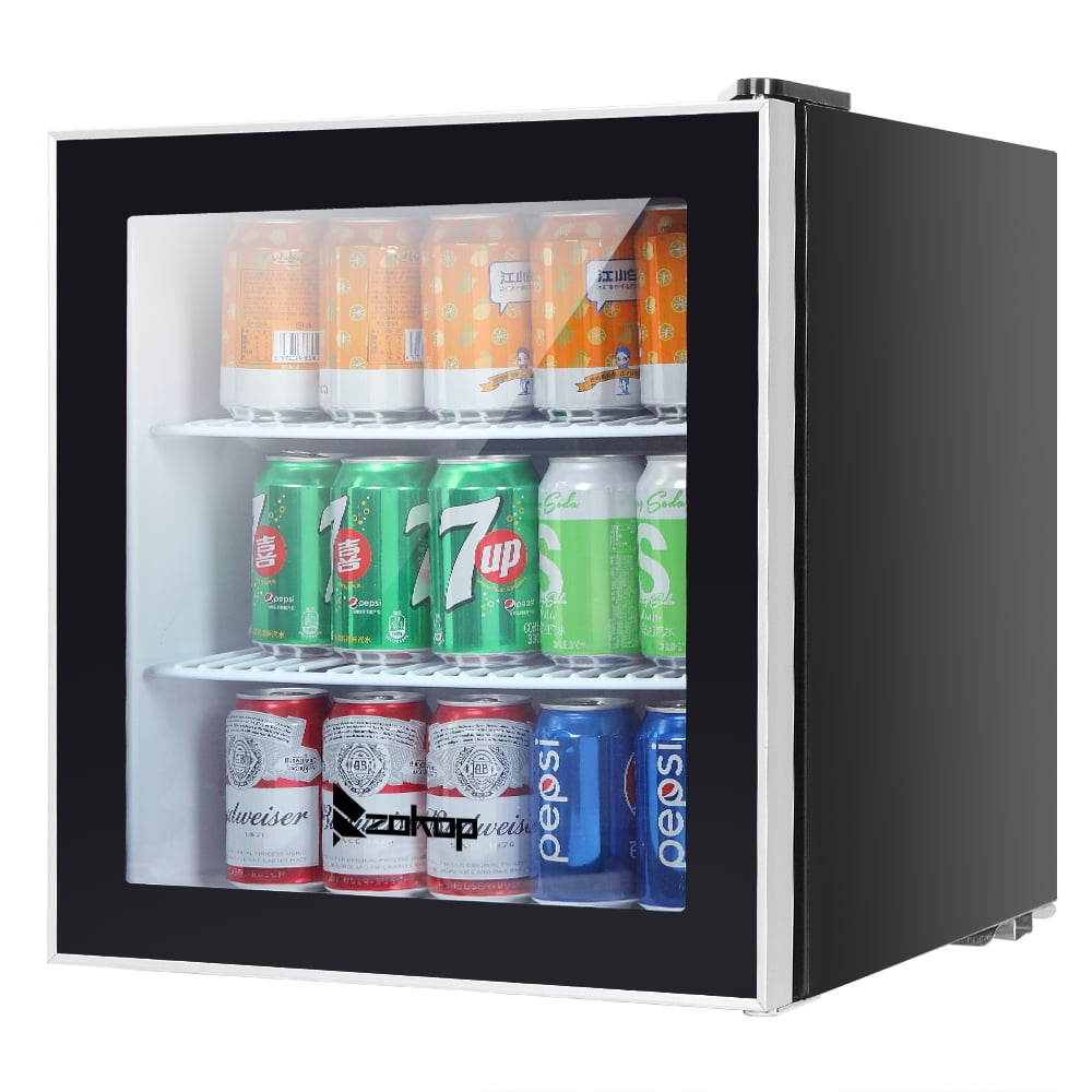 Mini Fridge Portable 1 6cu Ft Mini Refrigerator Stand Small Beer Fridge Refrigerator With Glass Door Small Beverage Cooler For Home Office Bedroom W Shelf Adjustable Thermostat Black R323 Walmart Com Walmart Com