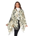 thumbnail image 3 of FORMRS Womens Scarf Winter Soft Long Big Warm Shawls Wrap Tassel Scarves, Green Birds, 3 of 9
