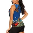 thumbnail image 3 of Zufioo Colorful Coral Reef Print Women's Vest, Sleeveless Quick-drying Sports T-shirt, Suitable for Yoga, Running, Fitness-X-Large, 3 of 7