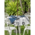 thumbnail image 2 of Outdoor Tablecloth with Umbrella Hole and Zipper, Geometric Black Round Table Cloth 60 Inch Waterproof Tablecloth, Abstract Grey White Boho Circle Dot Picnic Table Cover for Patio Camping, 2 of 7