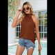thumbnail image 5 of Camiseta Sin Mangas con Lazo Colgante en Color Liso, Color Caramelo, Talla XXL, 5 of 10