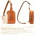 thumbnail image 2 of YOVIEE Small Sunflower Fashion Sling Bag Backpack For Women Premium PU Leather Tassel Brown, 2 of 5