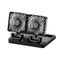 thumbnail image 3 of Ventilador de coche eléctrico y solar, giratorio 360 grados, 3 velocidades, para escritorio cabezas dobles negras, 3 of 8