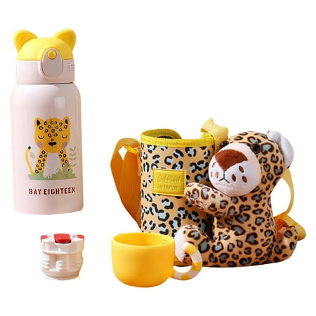 

Cute Cartoon Vacuum Insulated Water Bottle Simple Thermo Canteen Mug Portable