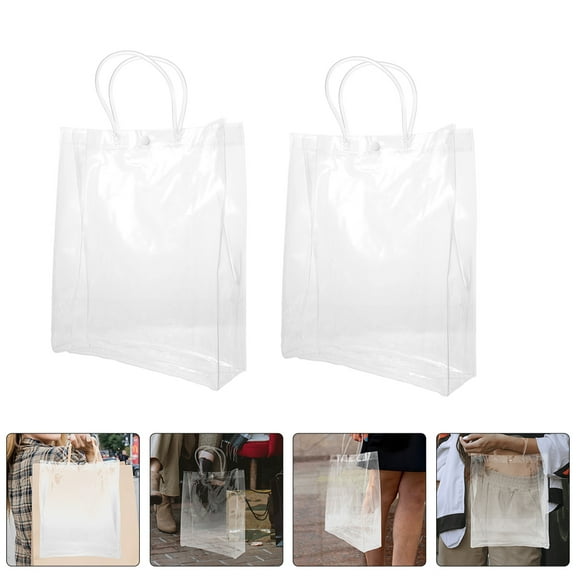 TABLETREANDS Clear Goodie Bags Simple Design for Holidays 10Pcs 13.4X9.4X4.7In