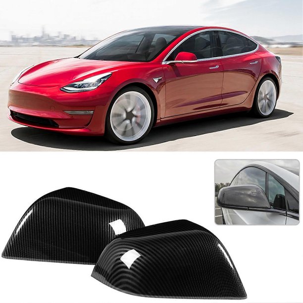 2PCS Fit for Tesla Model 3 Electrosilvering Rear Window Louvers Shutters Cover Decoration