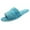 Blue, variant on LAVRA Women's Terry Slippers Open Toe House Shoes Fuzzy Slip On Slides