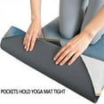 thumbnail image 3 of Blue White Gold Hexagon Marble Pattern Hot Yoga Mat Towel Non Slip for Hot Yoga - Quick-Drying Yoga Mat Cover with 4 Corner Pockets with Travel Bag - Hot Yoga Towel Non Slip 70"x26", 3 of 6